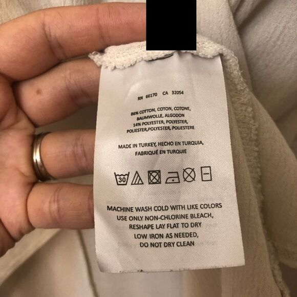 Anthropologie Deletta Tunic black and white striped Top hi low crew neck tunic S - Picture 12 of 13